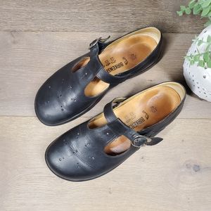 Birkenstock Footprints Mary Jane Black Leather Shoes